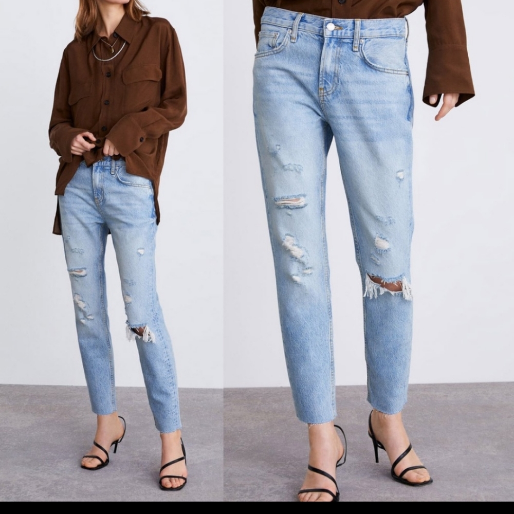 Zara The Cigarette Jean in Sunrise Blue Size 6